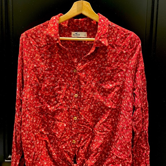 HOLLISTER GIRLS LONG SLEEVE ADORABLE FLORAL SHIRTS WITH COLLARS💋🌹 - Picture 1 of 6